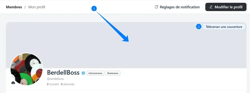 Illustration ajouter une couverture de profil