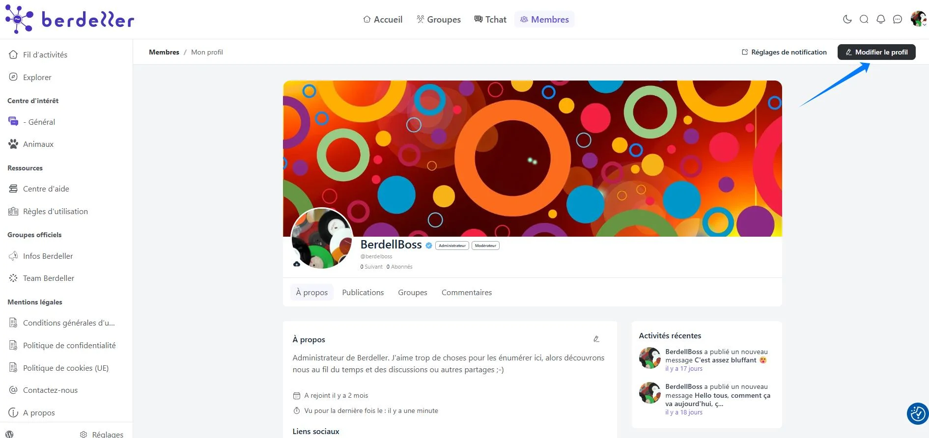 Illustration bouton modifier le profil