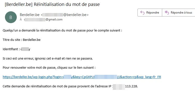 Illustration email Mot de passe oublié