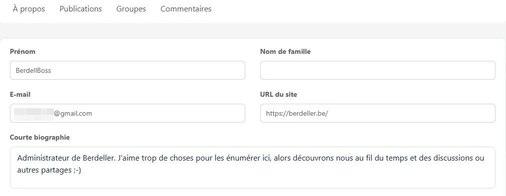 Illustration modifier les détails de mon profi