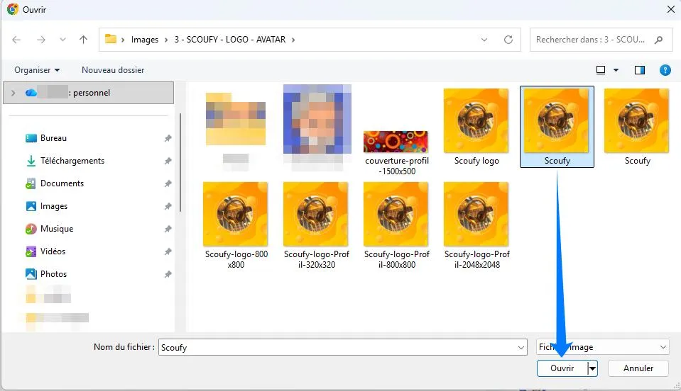 Illustration sélectionner la photo avatar de profil