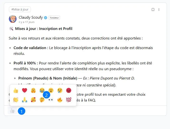 Illustration des réactions 1