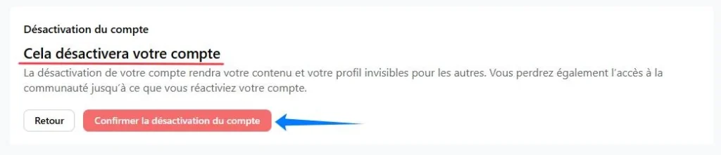 Illustration désactiver mon compte