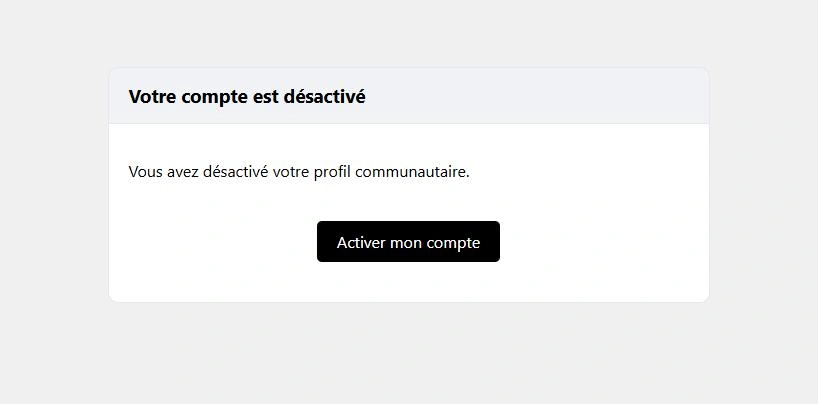 Illustration du bouton réactiver son compte