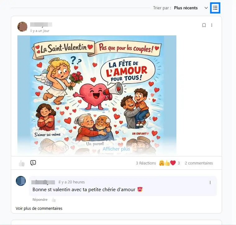 Illustration du mode d'affiche par défaut