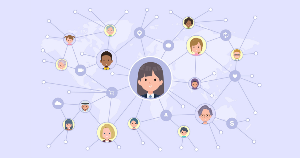 Illustration de berdeller la communauté en ligne éthique